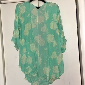 VGUC Torrid Floral Knit Shirttail Kimono